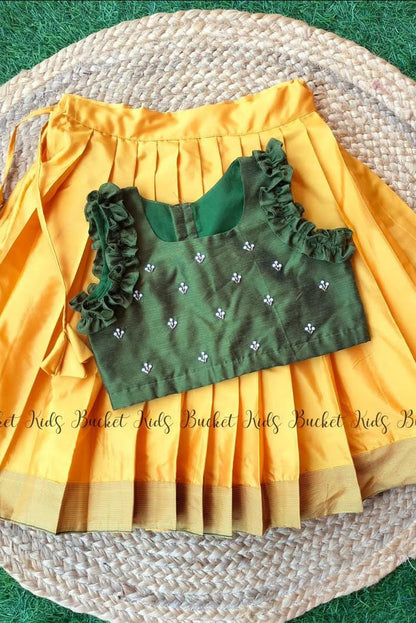 Little Mango Frill Sleeve Pattupavada - KBGP020