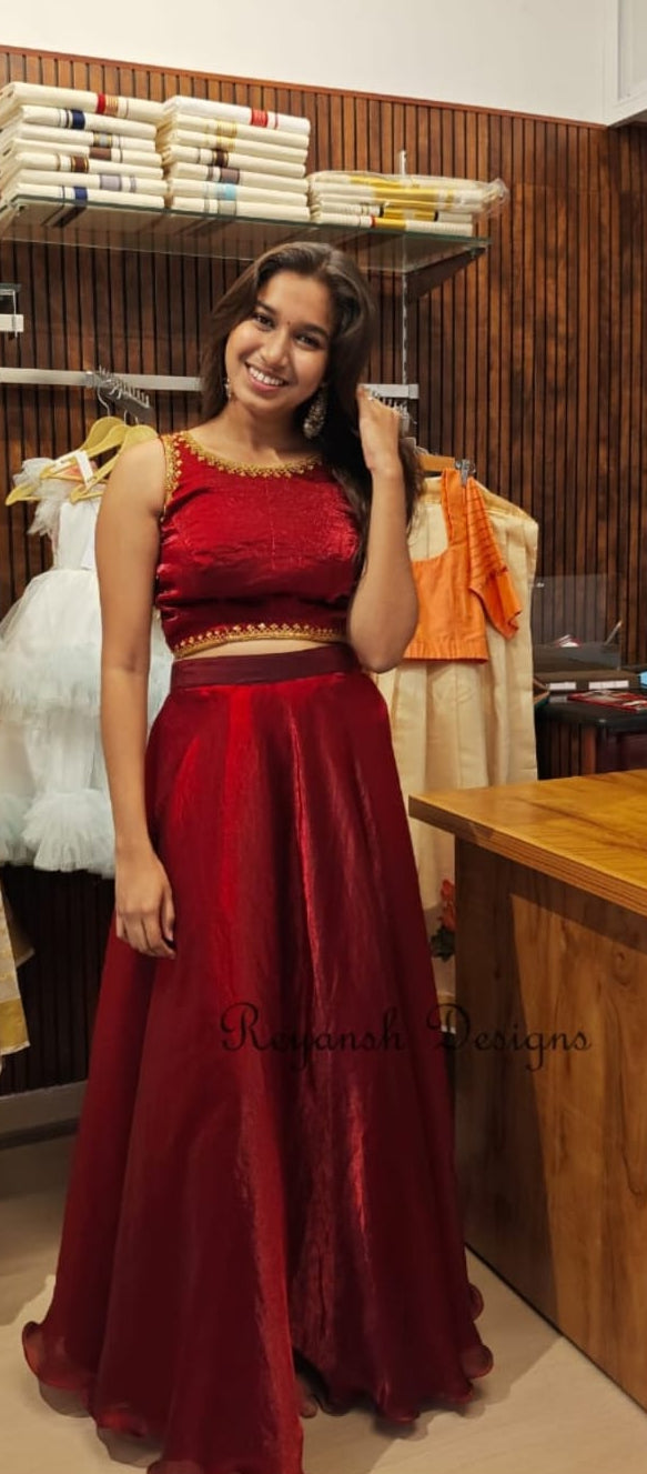 Rajasi Maroon Lehenga - RDHL013