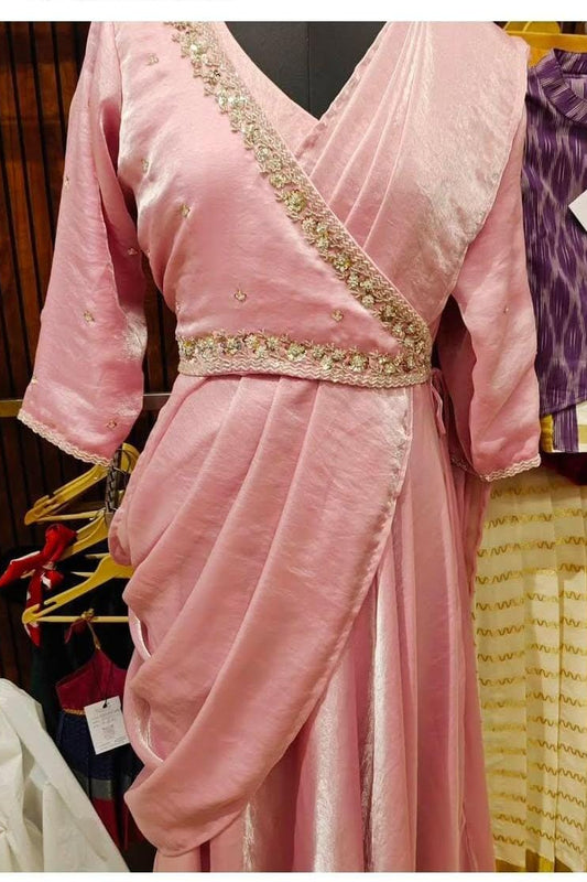 Pastel Pink Soft Silk Lehenga - RDHL014