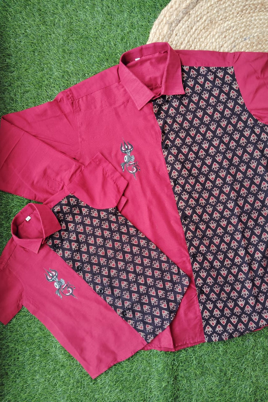 Shivaya Ajrak Mix Classic Shirt Combo - KBSATC007