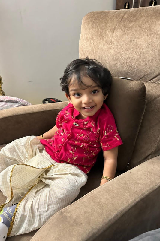 Thread Embroidery Kurta and Dhoti Pant-KBBHK004