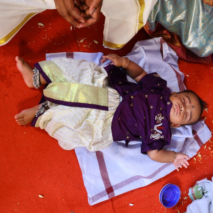 Lord Venkateshwara Themed Kurtha & Dhoti Sets-KBBHK012