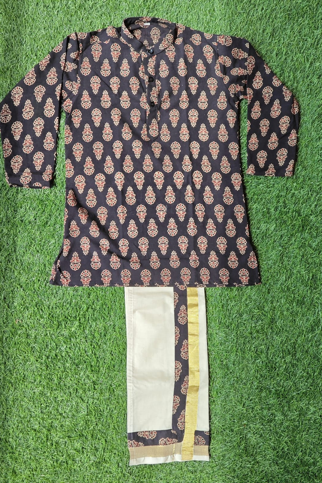 Ajrak Print Kurta and Vesti - KBBAK001