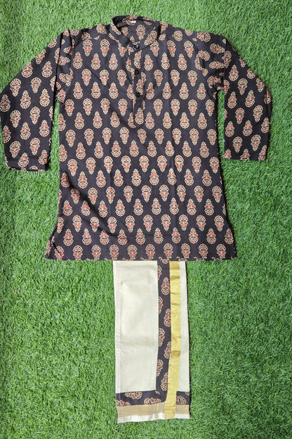 Ajrak Print Kurta and Vesti - KBBAK001