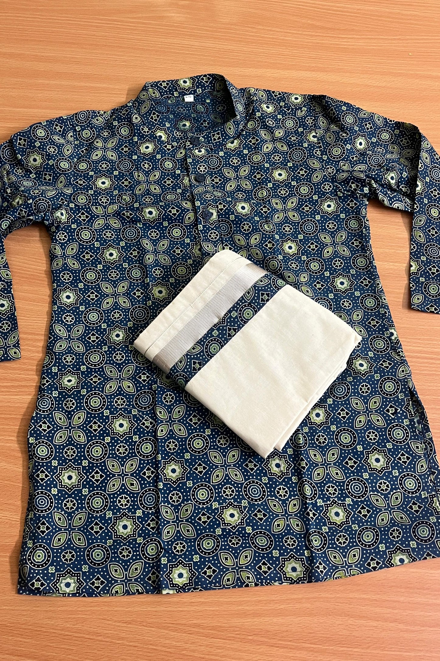 Ajrak Print Kurta and Vesti - KBBAK001