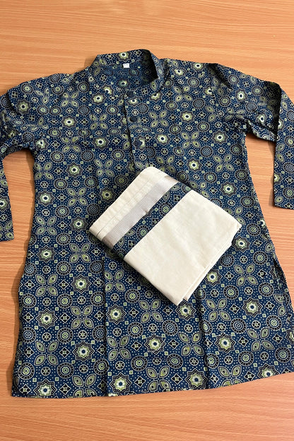 Ajrak Print Kurta and Vesti - KBBAK001