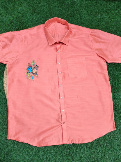 Colorful Radha-Krishna embroidery motif -KBBKDS003