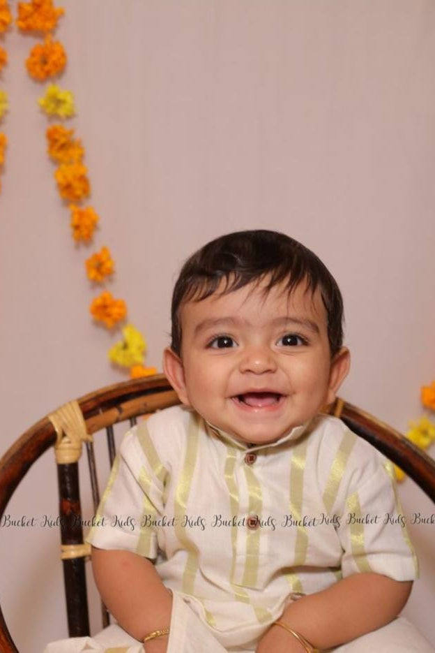 Half Inch Stripes Shirt & Dhoti - KBBSD013