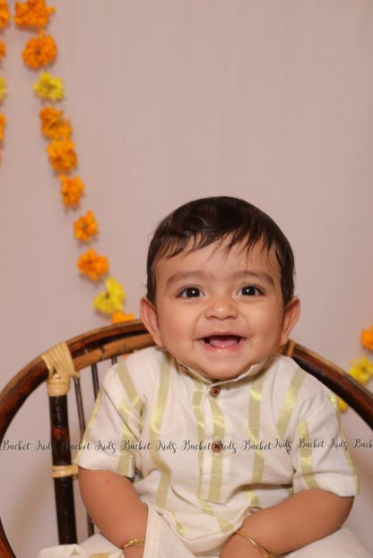 Half Inch Stripes Shirt & Dhoti - KBBSD013