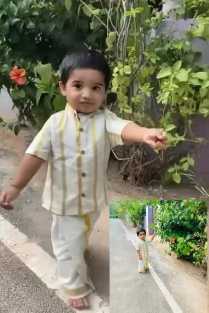 Half Inch Stripes Shirt & Dhoti - KBBSD013