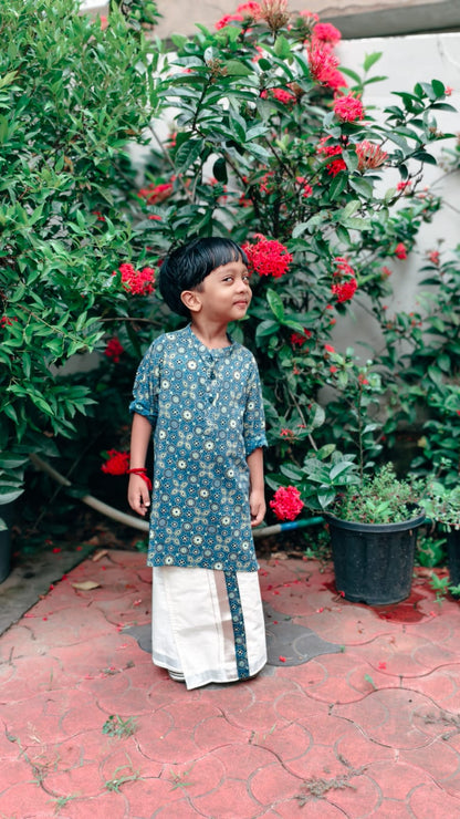 Ajrak Print Kurta and Vesti - KBBAK001