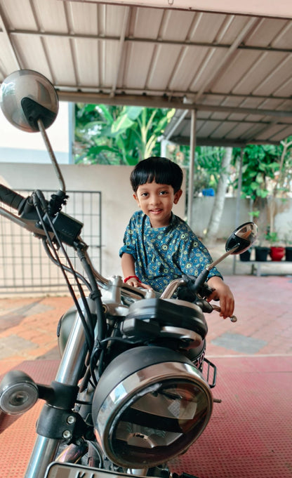 Ajrak Print Kurta and Vesti - KBBAK001