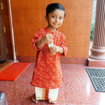 Ajrak Print Kurta and Vesti - KBBAK001