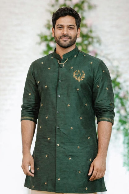 Hand Made Letter Work Kurta and Dhoti Pant - KBBHKT001