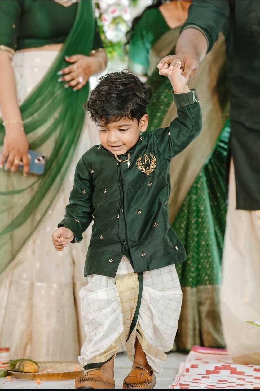 Hand Made Letter Work Kurta and Dhoti Pant - KBBHKT001