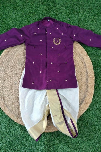 Hand Made Letter Work Kurta and Dhoti Pant - KBBHKT001