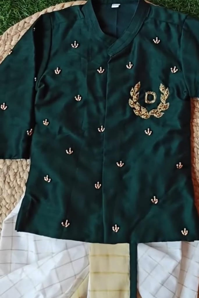 Hand Made Letter Work Kurta and Dhoti Pant - KBBHKT001