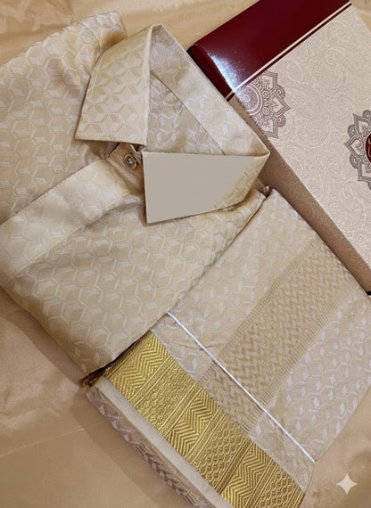 Sovereign Ivory Silk Kurta & Dhoti - RDMWK003