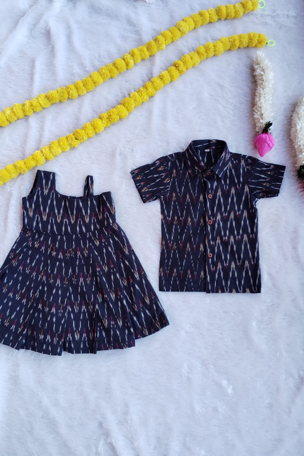 Ikat blurred Print Frock - KBGIF013