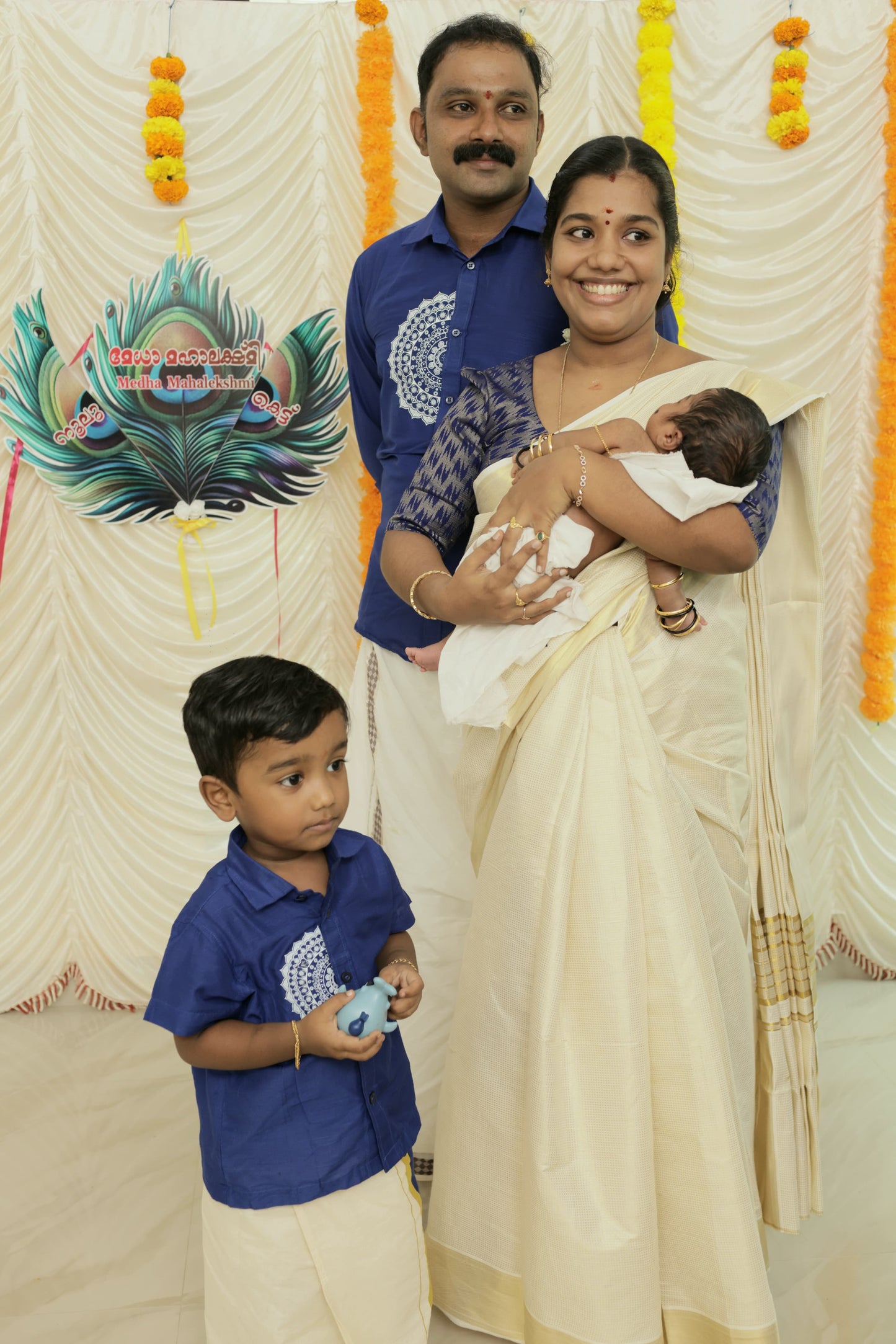 Mandala Print Shirt and Velcro Dhothi - KBBPS004