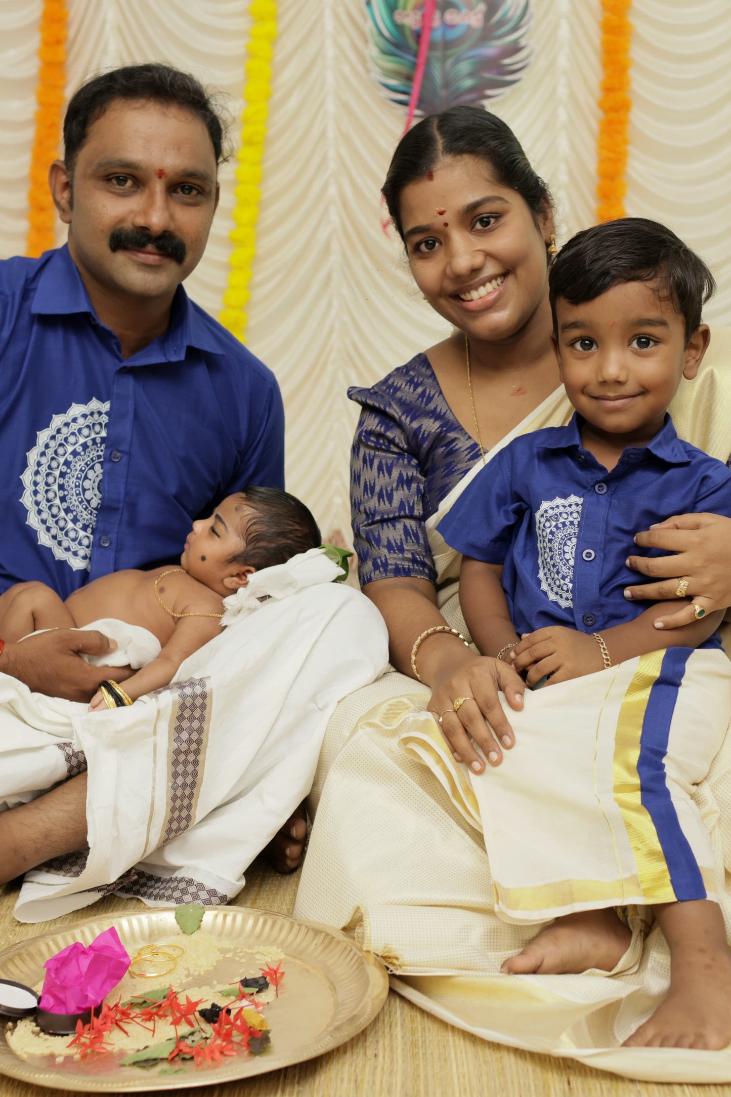 Mandala Print Shirt and Velcro Dhothi - KBBPS004