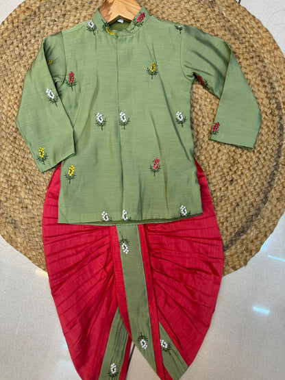 Mul Chanderi Kurtha and Dhoti Pant - KBK1001