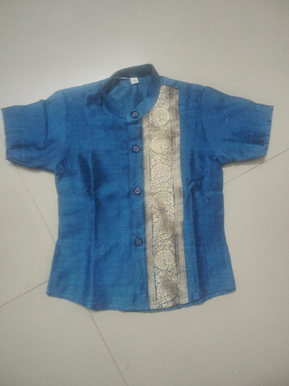 Brocade Mix Shirt & Vesti Set -  RD