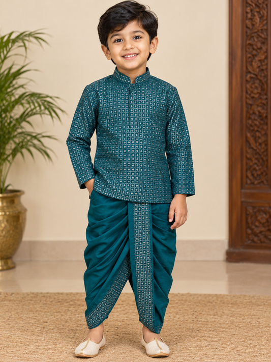 Brocade kurtha with dhoti- KBBK-1007