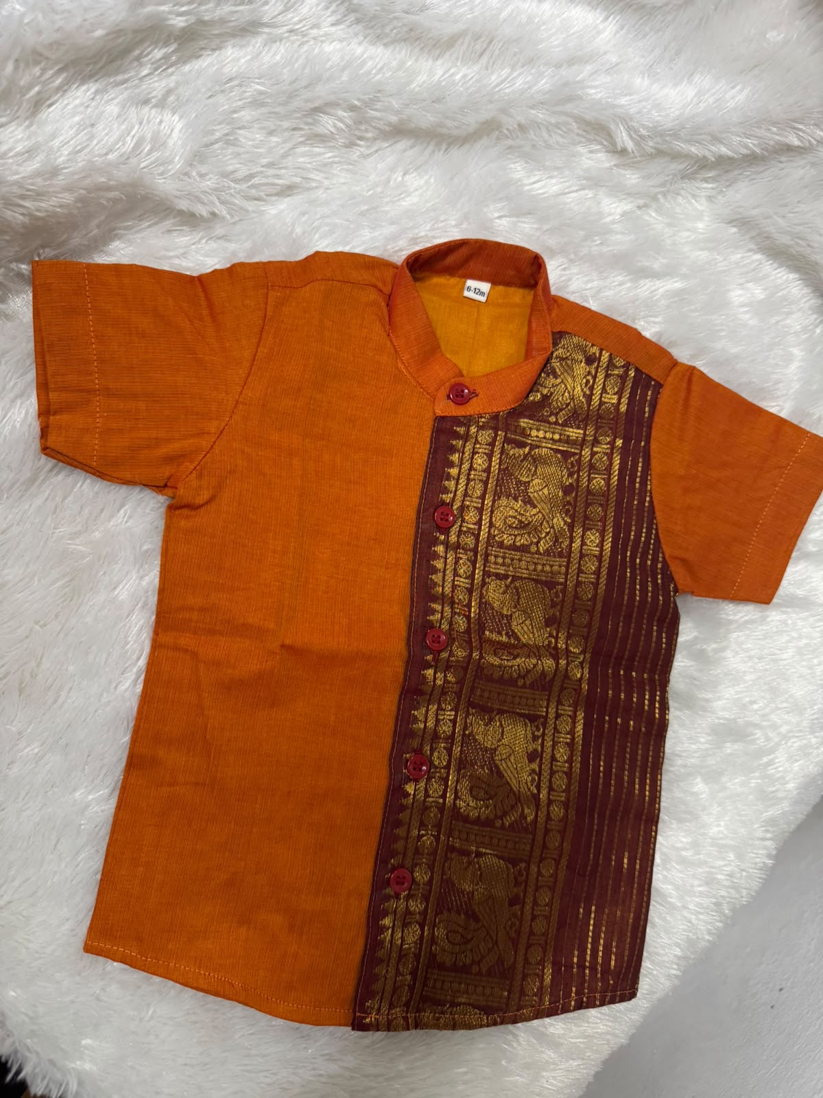 Brocade Mix Shirt & Vesti Set -  RD