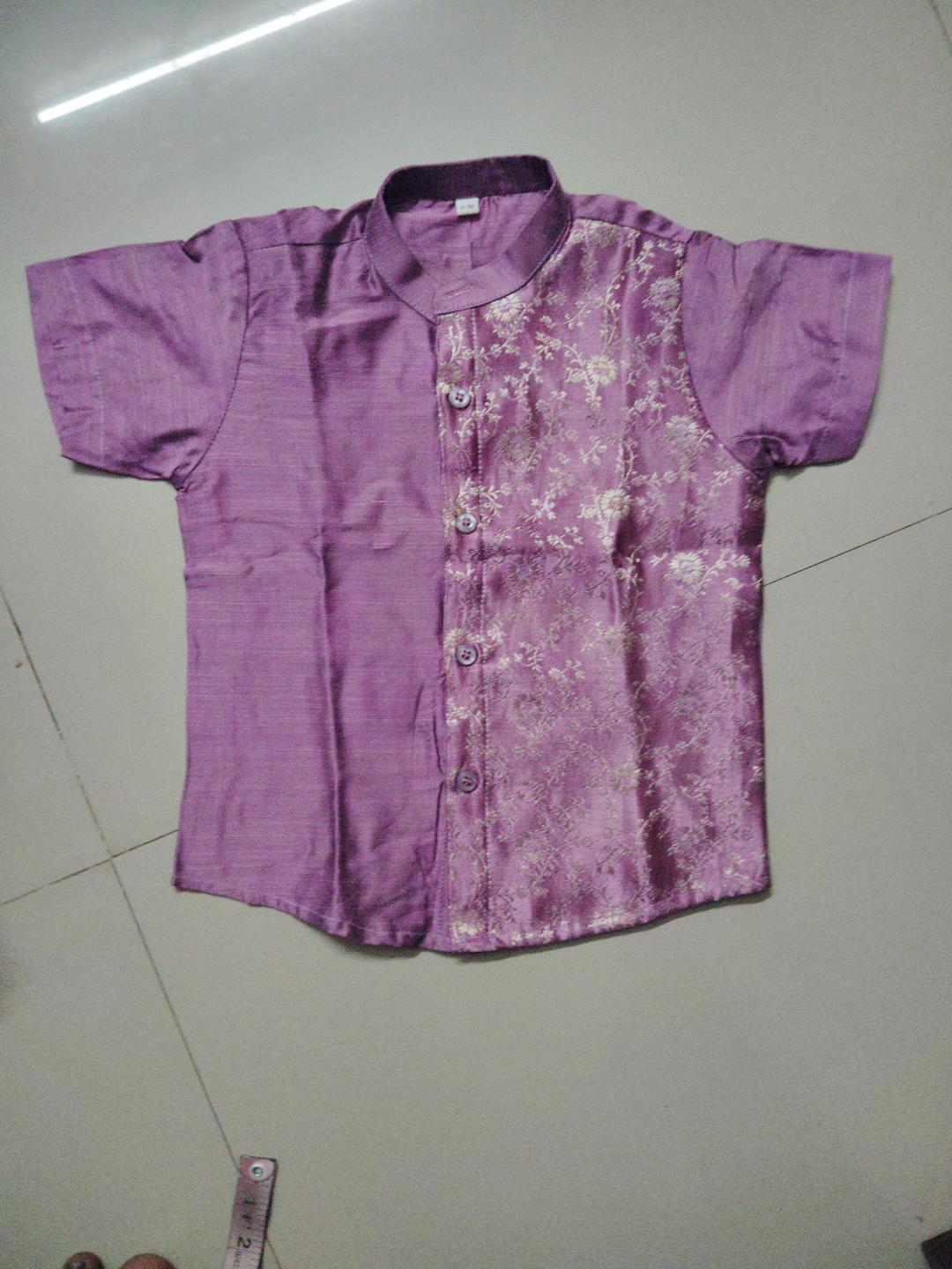 Brocade Mix Shirt & Vesti Set - KBBBS002