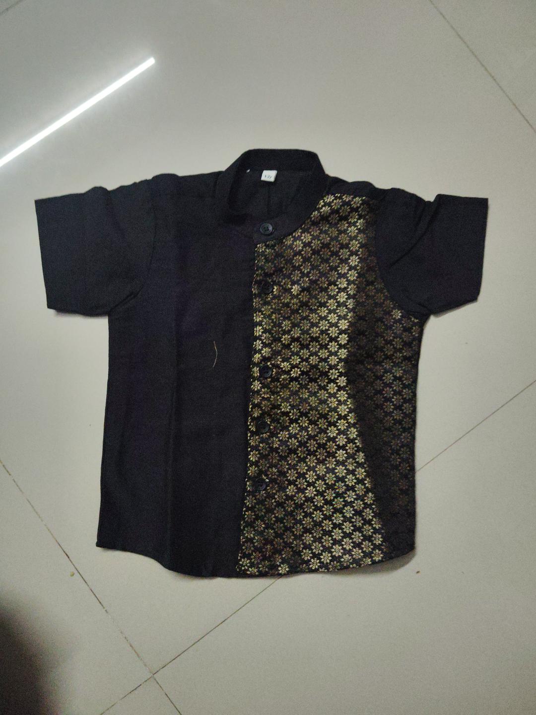 Brocade Mix Shirt & Vesti Set - KBBBS002