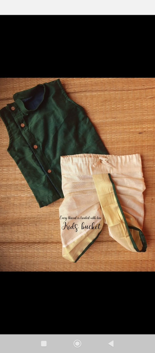 Classic Boy Side Button Kurta and Dhoti -  RD
